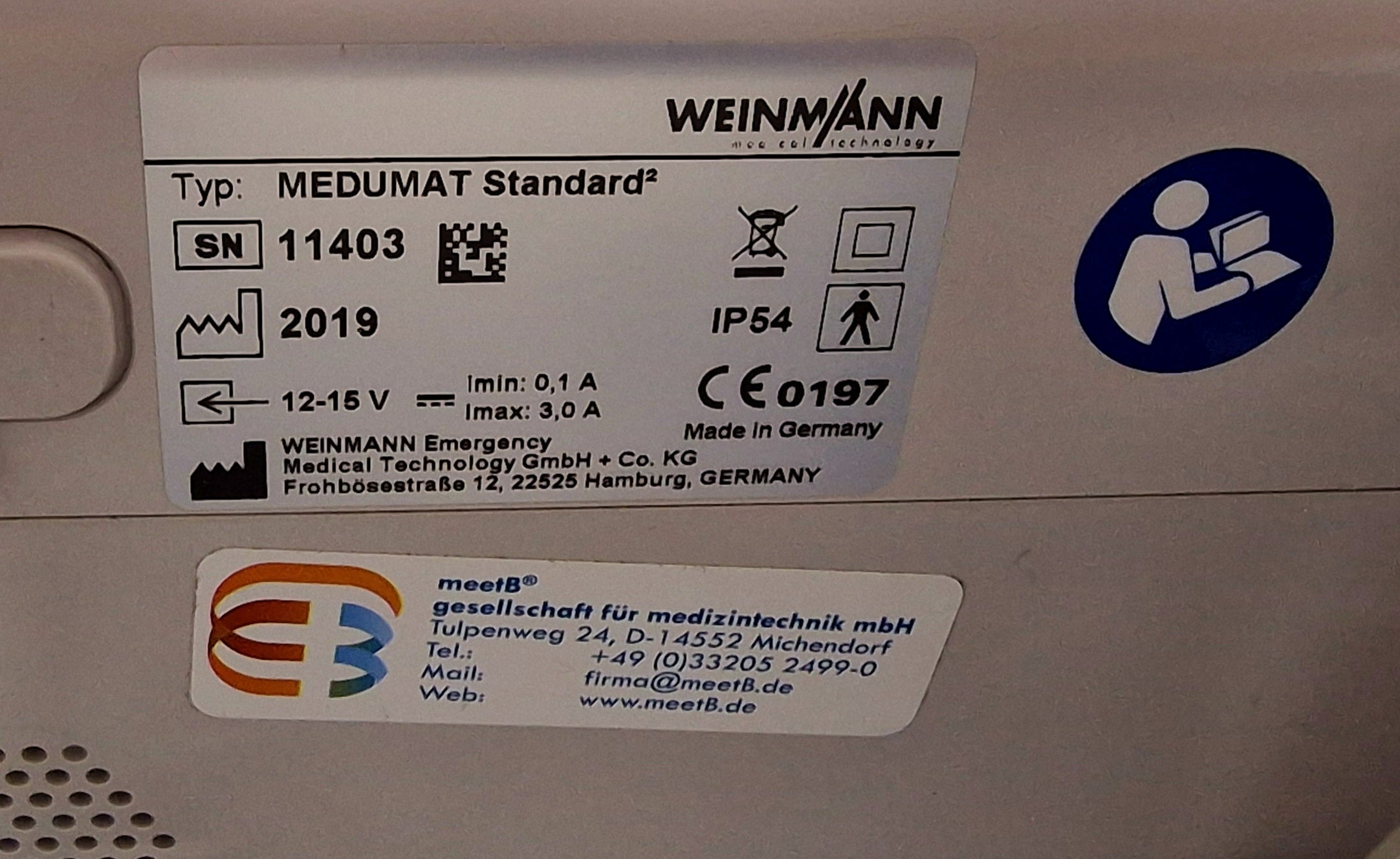 Weinmann Medumat Standard² -Beatmungsgerät (baujahr 2019)